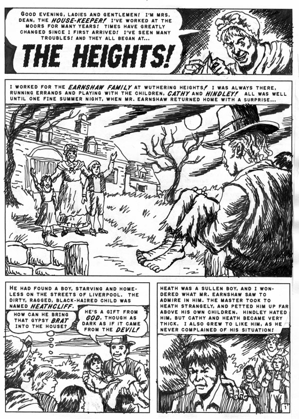 R. Sikoryak process for "The Heights" splash page