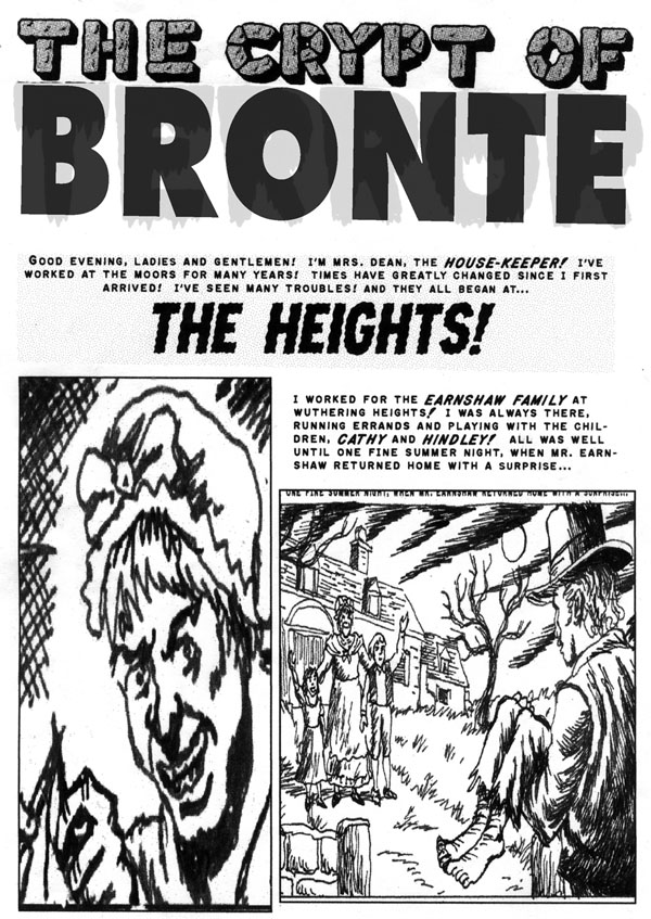 R. Sikoryak process for "The Heights" splash page