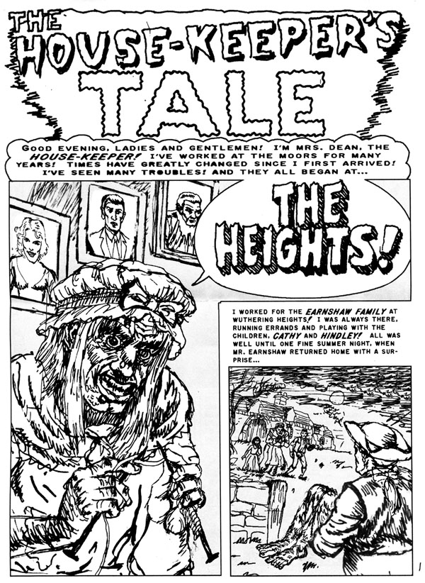 R. Sikoryak process for "The Heights" splash page