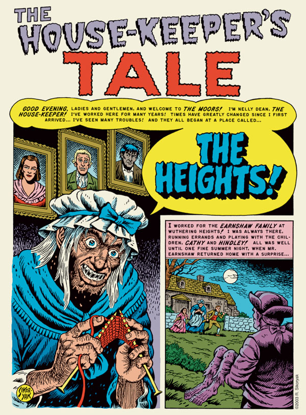 "The Heights" comic book page by R. Sikoryak