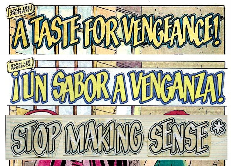 Ferran Delgado hand lettered comics translation of "A Taste for Vengeance"