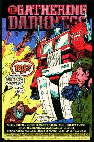Transformers comic book page